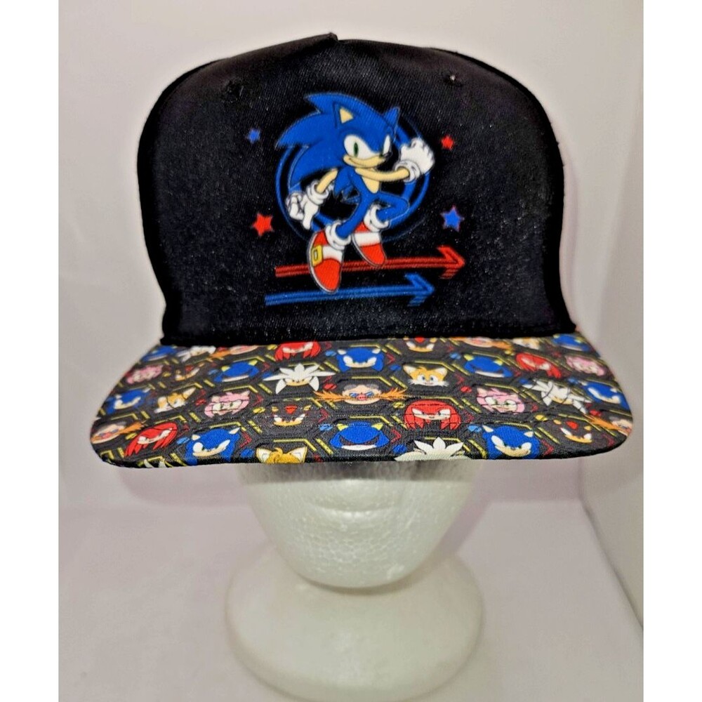Sonic The Hedgehog Boys Youth Flat Bill Baseball Cap Snapback Gamer Hat Clean
